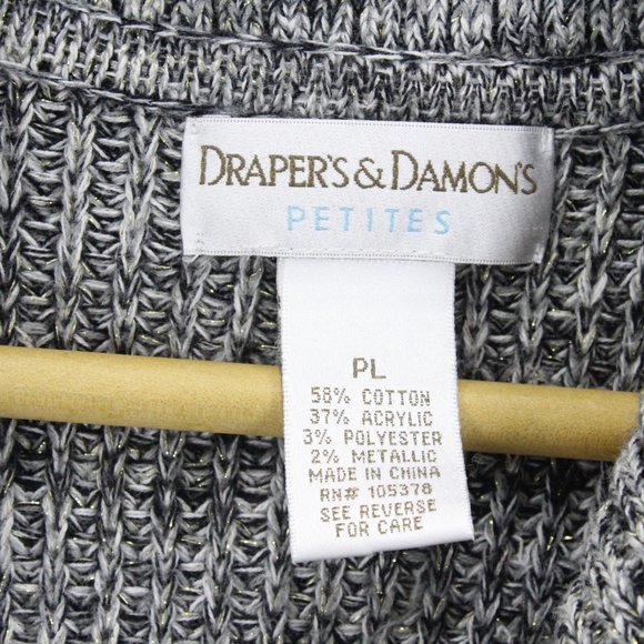 Draper’s & Damon’s Petite Women's Casual Outdoor Gray Sleeveless Knit Vest PL - Picture 7 of 10